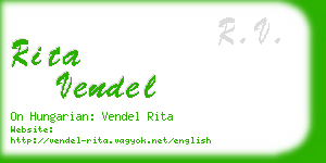 rita vendel business card